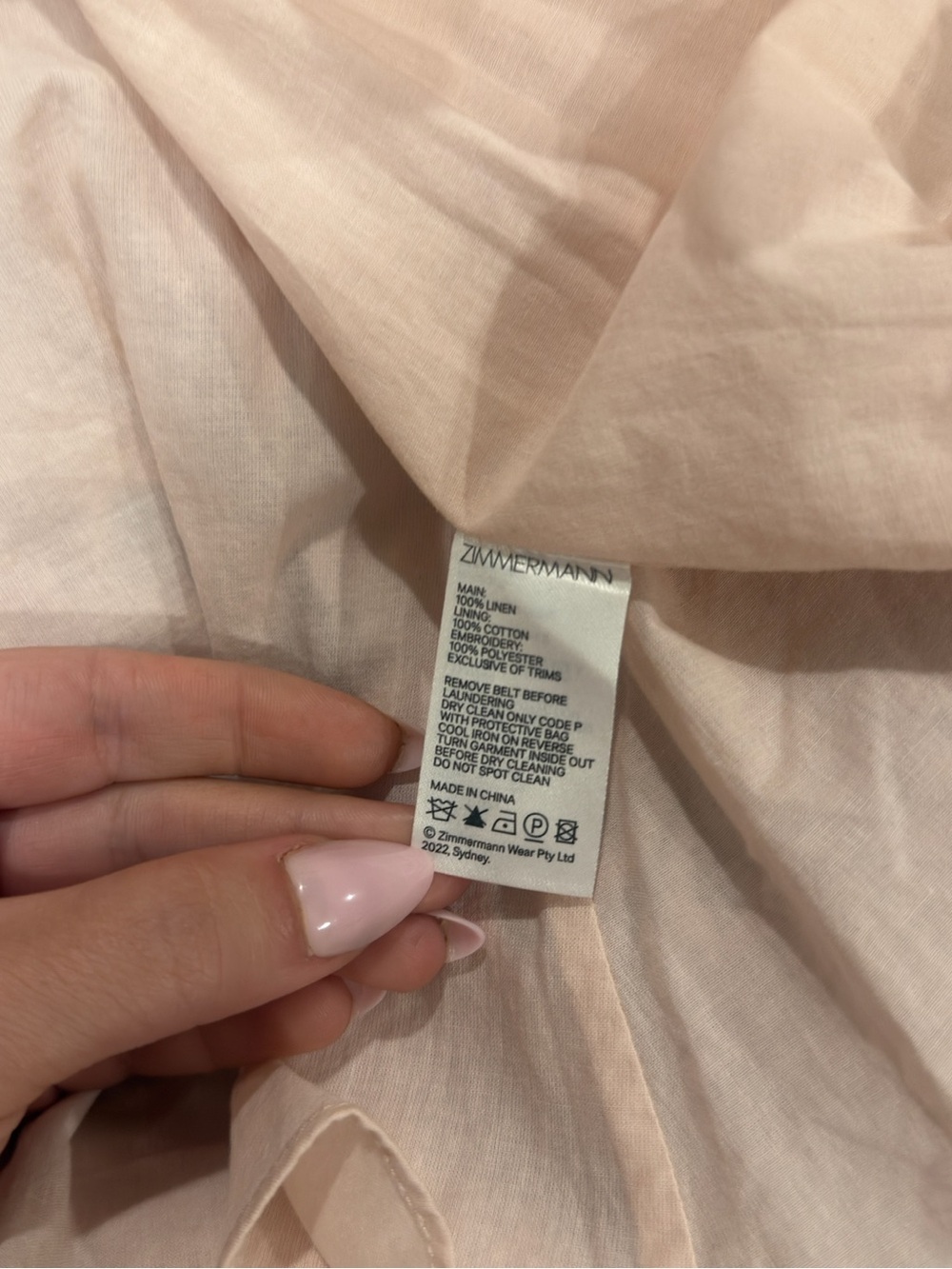 Zimmermann Pink and Navy Floral Puff-Sleeve Mini Dress - Picture 4 of 7